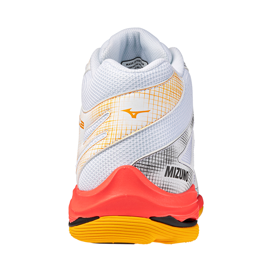 Mizuno WAVE VOLTAGE 2 MID White/Fiery Coral 2/Citrus